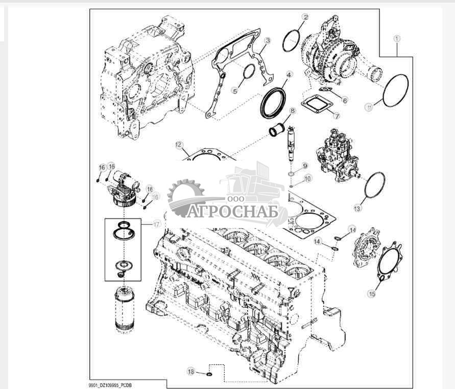 9901 Комплект прокладок двигателя (24) 